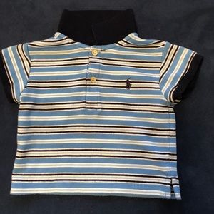 Blue striped polo